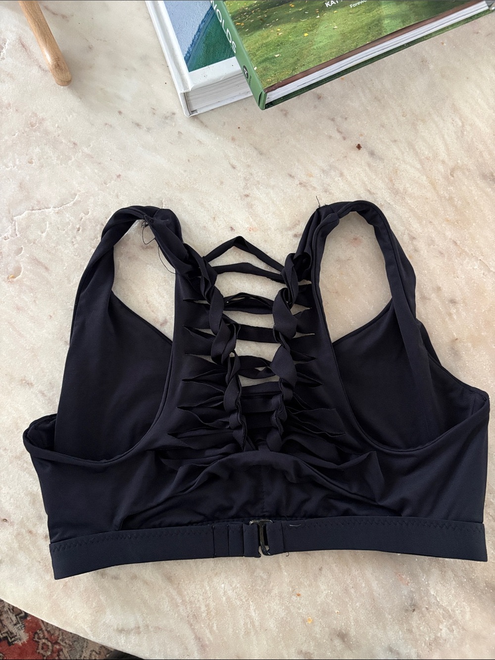 BECCA Black Strappy Back Sports Bra